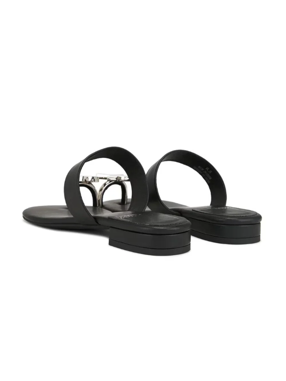 Jeffrey Campbell Dote-On Sandal in Black & Silver XO X O Slide